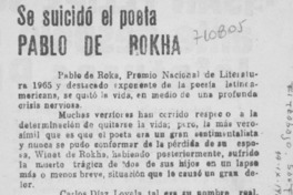 Se suicidó el poeta Pablo de Rokha. Se suicidó el poeta Pablo de Rokha.