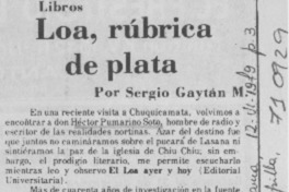 Loa, rúbrica de plata Loa, rúbrica de plata