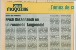 Erich Rosenrauch en un recuerdo tangencial Erich Rosenrauch en un recuerdo tangencial