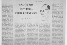 Una vez más en torno a Erich Rosenrauch Una vez más en torno a Erich Rosenrauch