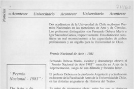 Premio Nacional-1981. Premio Nacional-1981.