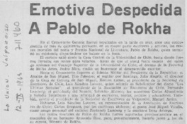 Emotiva despedida a Pablo de Rokha.
