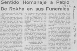 Sentido homenaje a Pablo de Rokha en sus funerales. Sentido homenaje a Pablo de Rokha en sus funerales.