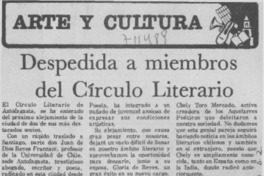 Despedida a miembros del círculo literario Despedida a miembros del círculo literario