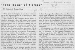 Para pasar el tiempo" Para pasar el tiempo"