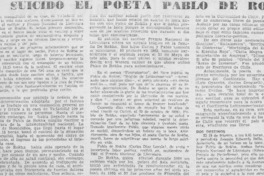 Se suicidó el poeta Pablo de Rokha. Se suicidó el poeta Pablo de Rokha.