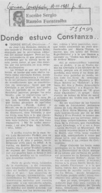 Dónde estuvo Constanza
