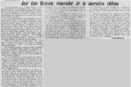José Luis Rosasco, renovador de la narrativa chilena José Luis Rosasco, renovador de la narrativa chilena