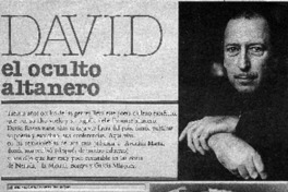David el oculto altanero : [entrevistas]