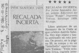 Recalada incierta Recalada incierta