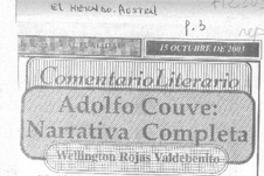 Adolfo Couve: narrativa completa Adolfo Couve: narrativa completa
