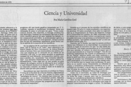 Ciencia y universidad Ciencia y universidad