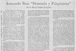 Armando Roa, "Demonio y psiquiatría" Armando Roa, "Demonio y psiquiatría"