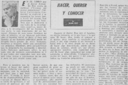 Hacer, querer y conocer Hacer, querer y conocer