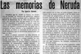 Las memorias de Neruda Las memorias de Neruda