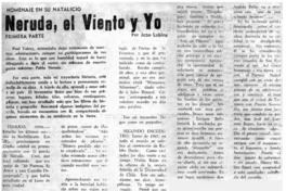 Neruda, el viento y yo Neruda, el viento y yo