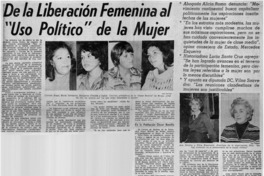 De la liberación femenina al "Uso político" de la mujer De la liberación femenina al "Uso político" de la mujer