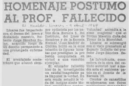Homenaje postumo al prof. fallecido. Homenaje postumo al prof. fallecido.