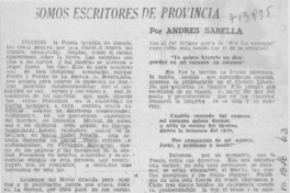Somos escritores de provincia Somos escritores de provincia