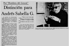 Distinción para Andrés Sabella G.