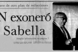 UN exoneró a Sabella.