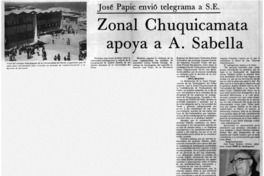 Zonal Chuquicamata apoya a A. Sabella.
