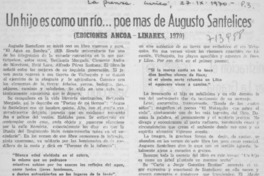 Un hijo es como un río... poemas de Augusto Santelices Un hijo es como un río... poemas de Augusto Santelices