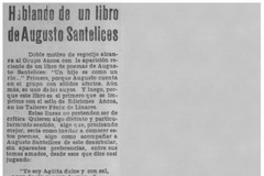 Hablando de un libro de Augusto Santelices Hablando de un libro de Augusto Santelices