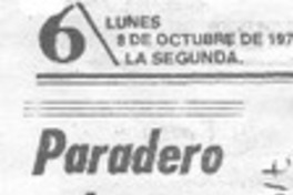 Paradero de un escritor. Paradero de un escritor.