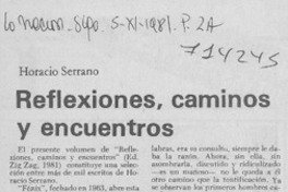 Reflexiones, caminos y encuentros Reflexiones, caminos y encuentros