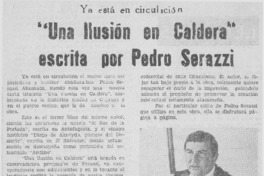 Una ilusión en Caldera" escrita por Pedro Serazzi. Una ilusión en Caldera" escrita por Pedro Serazzi.