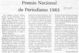 Premio Nacional de Periodismo 1983 Premio Nacional de Periodismo 1983