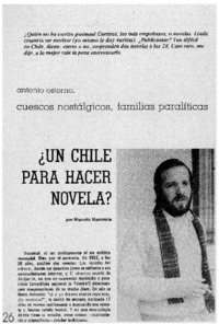 Un Chile para hacer novela?: [entrevista]