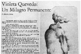Violeta Quevedo: un milagro permanente Violeta Quevedo: un milagro permanente