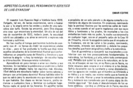 Aspectos claves del pensamiento estético de Luis Oyarzún