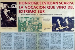 Don Roque Esteban Scarpa, la vocación que vino del extremo sur Don Roque Esteban Scarpa, la vocación que vino del extremo sur