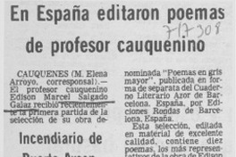 En España editaron poemas de profesor cauquecino. En España editaron poemas de profesor cauquecino.