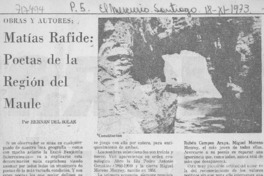 Matías Rafide: poetas de la Región del Maule Matías Rafide: poetas de la Región del Maule
