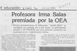 Profesora Irma Salas premiada por la OEA. Profesora Irma Salas premiada por la OEA.