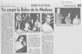 Ya zarpó La balsa de la medusa Ya zarpó La balsa de la medusa