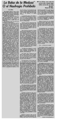 La balsa de la medusa, o el naufragio prohibido