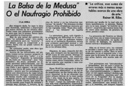 La balsa de la medusa, o el naufragio prohibido