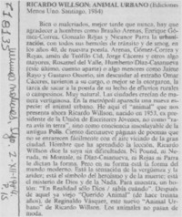 Ricardo Willson, Animal urbano