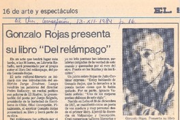 Gonzalo Rojas presenta su libro "Del relámpago".