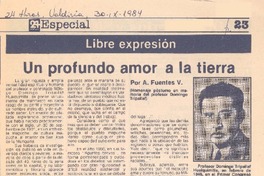Un profundo amor a la tierra Un profundo amor a la tierra