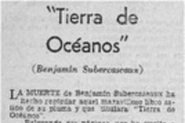 "Tierra de océanos" "Tierra de océanos"