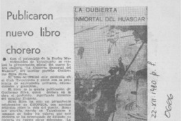 Publicaron nuevo libro chorero.