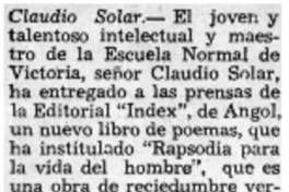 Claudio Solar. Claudio Solar.