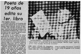 Poeta de 19 años edita si 1er. libro Poeta de 19 años edita si 1er. libro