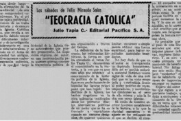 "Teocracia católica"